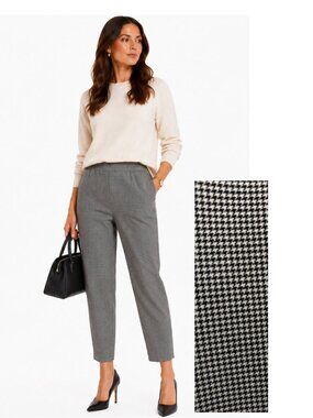 Babaton Atelier Conan Houndstooth Crop Trousers Size 10 Pull-On
